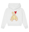 Palm Angels Embroidered-logo Cotton Hoodie In Melange Grey