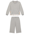 Il Gufo Sweatshirt And Sweatpants Set In Steel Grey/arctic Grey