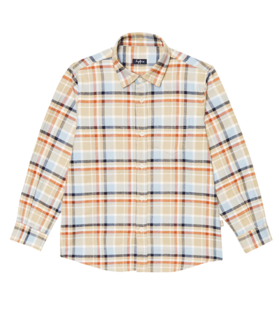 Il Gufo Kids' Checked Long-sleeved Shirt In Neutrals