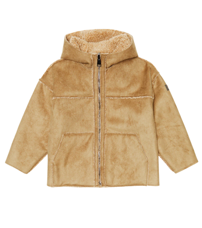 Il Gufo Faux Shearling Jacket In Beaver Brown