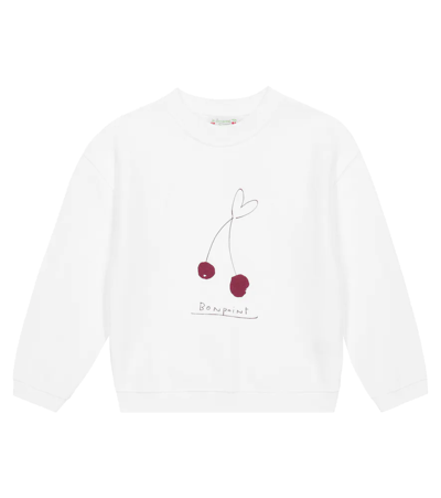 Bonpoint Kids' Tayla Cotton Sweatshirt In Upb Blanc Lait