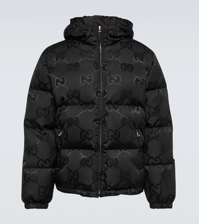 Gucci Black Padded Jacket In Jumbo Gg Fabric