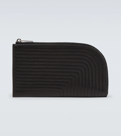 Rick Owens Bauhaus Leather Passport Wallet In Black