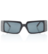 Magda Butrym Crystal-embellished Square Sunglasses In Black/ Crystals/ Silver/ Grey