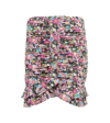 Isabel Marant Milendi Coral-print Ruched Ruffle Mini Skirt In Multi-colored