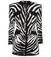 Dolce & Gabbana Zebra-print Strong Shoulder Brocade Jacket In Zebra Nera Fdo.bianc