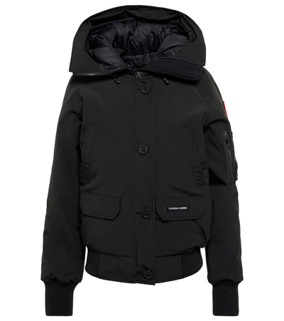 Canada Goose Chilliwack Hooded Shell Down Bomber Jacket In Black