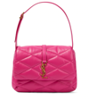 Saint Laurent Le 57 Ysl Quilted Leather Flap Bag In Lipstick Fushia