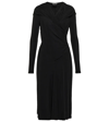 Tom Ford Long-sleeve Hooded Wrap Midi Dress In Black