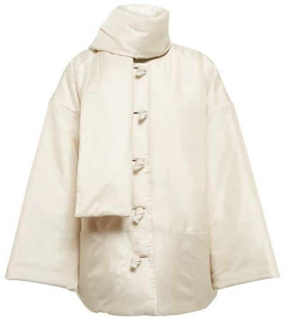 Totême Scarf-neck Padded Shell Jacket In Neutral