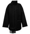 Totême Womens Black Embroidered Scarf Brushed Wool-blend Jacket In Black