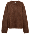 Totême Boxy Alpaca-knit Crewneck Sweater In Saddle Brown