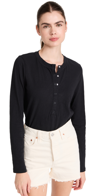 Z Supply Liya Henley Tee In Black