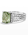 David Yurman Petite Wheaton Ring With Prasiolite And Diamonds In Sage