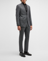 Emporio Armani Super 130s Wool Two-piece Suit In Solid Dark Grey