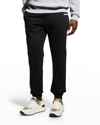 Burberry Black Pants With Elastic Waist And Logo Lettering On The Side In Cotton Man In Black