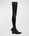 Givenchy Elevated Over-the-knee Wedge Boots In Black