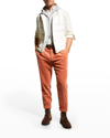 Brunello Cucinelli Men's Straight-leg Corduroy Pants In C6265 Orange