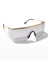 Tom Ford Unisex Pavlos Geometric Shield Sunglasses In Gold