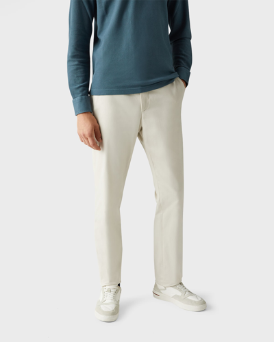 Loro Piana Men's Cotton Gabardine Chino Trousers In White