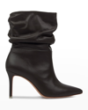 Black Suede Studio Ilsa Slouchy Mid Boots In Mulch Nappa Leath