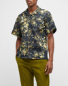 Erdem Kallmus Camp-collar Floral-print Cotton-poplin Shirt In Olive