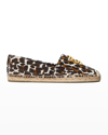 Tory Burch Eleanor Leopard Medallion Espadrilles In Leopard