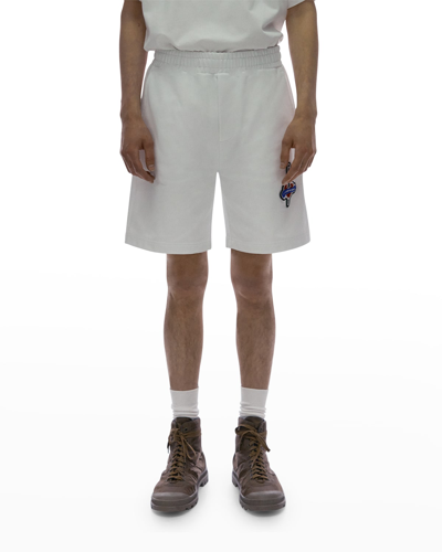 Helmut Lang Men's Societas Patch Sweat Shorts In White