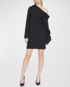 MM6 MAISON MARGIELA OFF-THE-SHOULDER DRAPED MINI DRESS