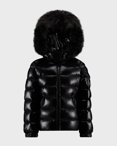 Moncler Kids' Girl's Bady Faux Fur Puffer Jacket In Black ModeSens