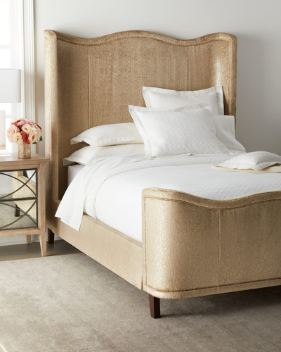 Massoud Enya Upholstered Queen Bed In Gold