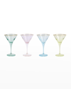 Vietri Rainbow 4-piece Assorted Martini Glass Set