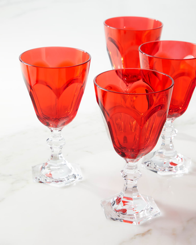Mario Luca Giusti Red Dolce Vita Water Goblets, Set Of 4