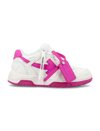 Off-white Out Of Office Panelled Fucsia Lace-up Sneakers In White Fucsia