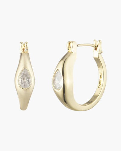Bonheur Jewelry Babette Evil Eye Hoop Earrings In Gold