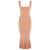 Galvan Atalanta Flared-hem Stretch-woven Midi Dress In Light Pink