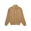 Jacquemus La Maille Berger Embroidered Logo Half Zip Merino Wool Blend Sweater In Beige