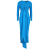 SOLACE LONDON LORENA BLUE DRAPED MAXI DRESS