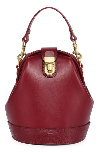 Old Trend Women's Genuine Leather Doctor Bucket Crossbody Convertible Bag In Burgundy