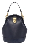 Old Trend Women's Genuine Leather Doctor Bucket Crossbody Convertible Bag In Navy