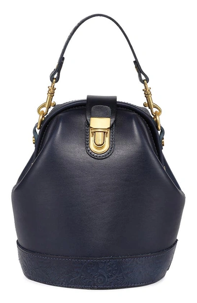 Old Trend Women's Genuine Leather Doctor Bucket Crossbody Convertible Bag In Navy