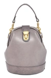 Old Trend Doctor Bucket Leather Crossbody Bag In Grey