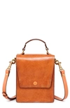 Old Trend Basswood Leather Crossbody Bag In Caramel