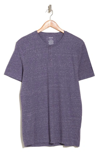 Abound Short Sleeve Heathered Henley T-shirt In Purple Chill Heather