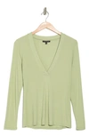 Capsule 121 The Adhara Plunge Neck Knit Top In Mint Water