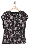 Ted Baker Woven Front T-shirt In Black