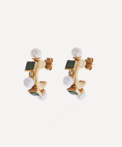 Alighieri 24ct Gold-plated Traveller S Path Tourmaline Hoop Earrings