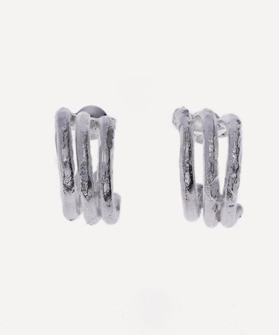 Alighieri Sterling Silver Child S Pose Triple Hoop Earrings