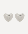 Annika Inez Sterling Silver Voluptuous Heart Stud Earrings In Silver