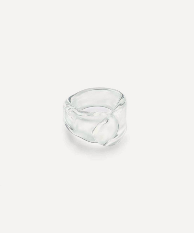 Annika Inez Glassy Foldover Ring In Clear